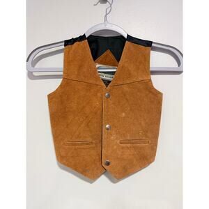 Kids Paragraff Suede Leather Vest 4T